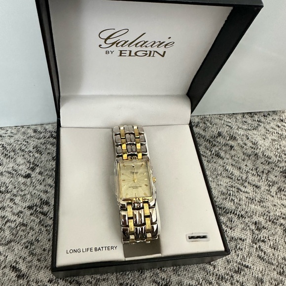 Vintage Elgin Men's Quartz Wrist Two Tone Watch new